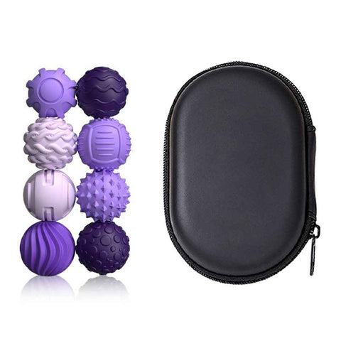 8Pcs / Set Magnetic Sensory Balls Silicone Anti Anxiety Stress Relief Toy Gift with Storage Case - Purple