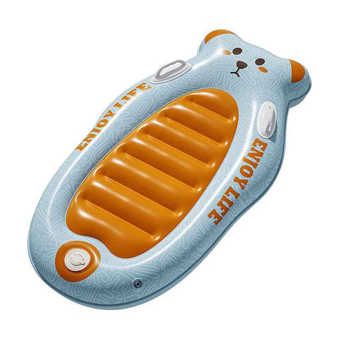 Inflatable Surf Board for Kids Cartoon Pattern Swimming Float Kickboard with Handles for Pool Beach - Orange