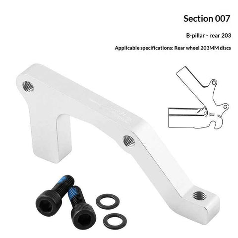 MUQZI Bike Disc Brake Adapter CNC Aluminum Alloy Disc Brake Mount Converter for MTB Road Bicycle - Silver/B Type/Rear 203