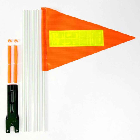 Children Bicycle Safety Flag with Pole Reflective Stripe High Visibility Bike Trailer Flag for Outdoor Cycling