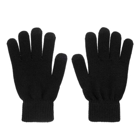 Women Touch Screen Glove Winter Warm Thick Knit for Smartphone Tablet One Size - Black