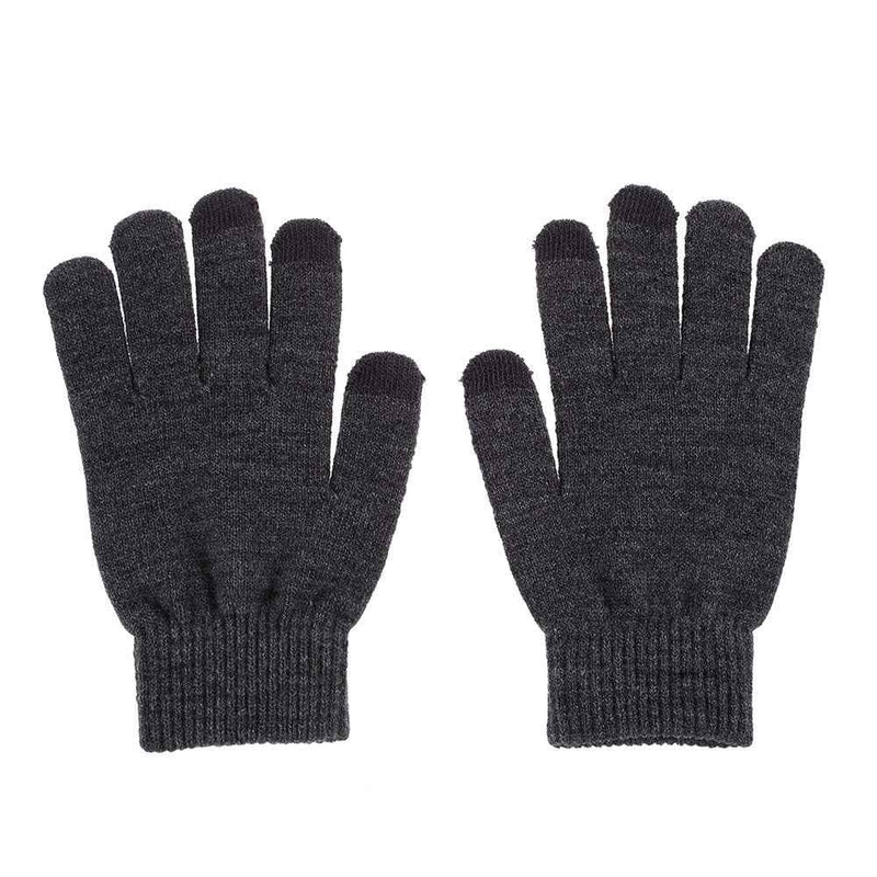 Women Touch Screen Glove Winter Warm Thick Knit for Smartphone Tablet One Size - Dark Grey