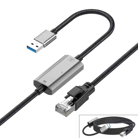 3m Gigabit Ethernet USB Adapter Cable USB3.0 to RJ45 LAN Network Cable 1000 / 100 / 10Mbps for Laptop / Desktop