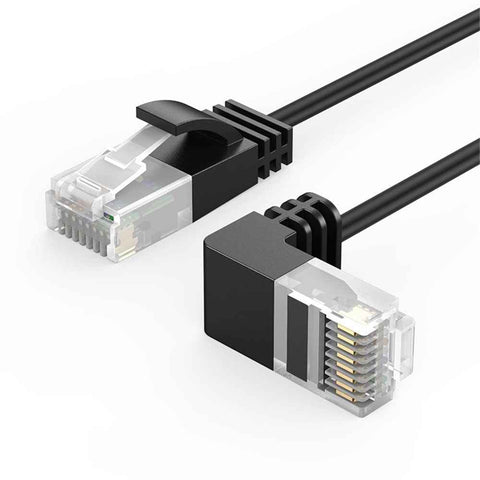 CABLECREATION CL0045 1m Pure Copper Cat6a Network Cable 10Gbps Thin Cord Computer Router RJ45 Ethernet Cable - Upward Bend