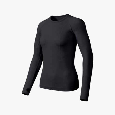GOLOVEJOY YJ06 Yoga Top for Women Slim Fit Long Sleeve Quick Dry Fitness Top with Thumb Hole - Black/M