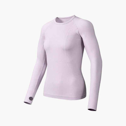 GOLOVEJOY YJ06 Yoga Top for Women Slim Fit Long Sleeve Quick Dry Fitness Top with Thumb Hole - Purple/M