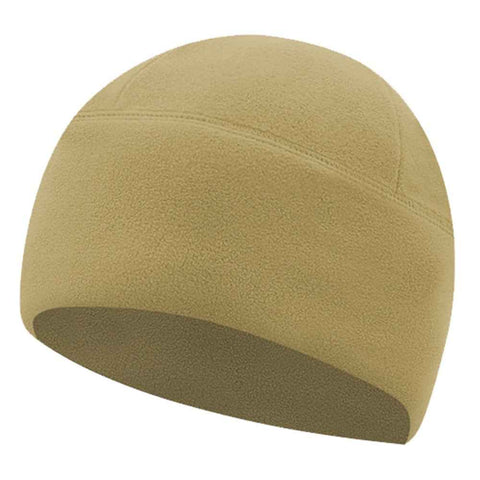 Winter Windproof Polar Fleece Beanie Hat Ear Protection Helmet Liner Cap for Motorcycle Riding - Khaki