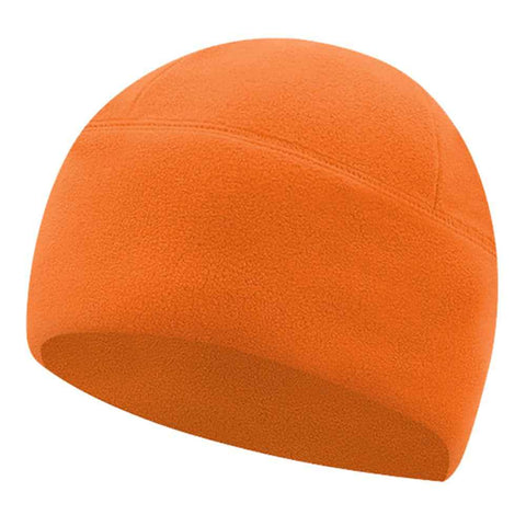 Winter Windproof Polar Fleece Beanie Hat Ear Protection Helmet Liner Cap for Motorcycle Riding - Orange