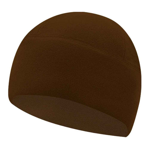 Winter Windproof Polar Fleece Beanie Hat Ear Protection Helmet Liner Cap for Motorcycle Riding - Brown