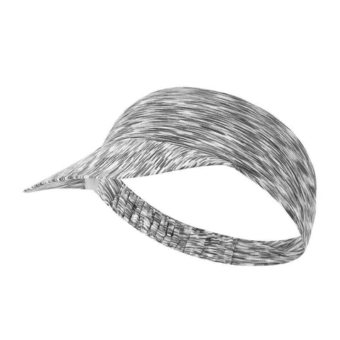 Outdoor Running Sports Sun Visor Cap Breathable Wide Brim Sweat Wicking Quick Dry Empty Top Hat - Grey+White