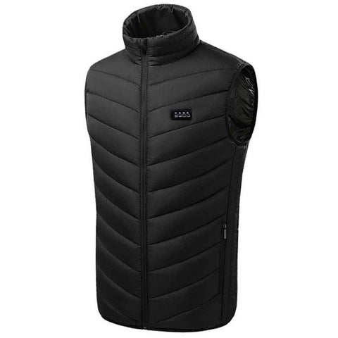 M01 Outdoor Electric Heated Winter Vest Men Women 21 Heating Zones 3-Gear Warm Jacket (without Power Bank) - Black / 3XL