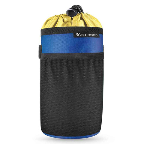 WEST BIKING YP0707411 Bicycle Cycling Water Bottle Bag Bike Handlebar Front Insulated Pouch - Blue