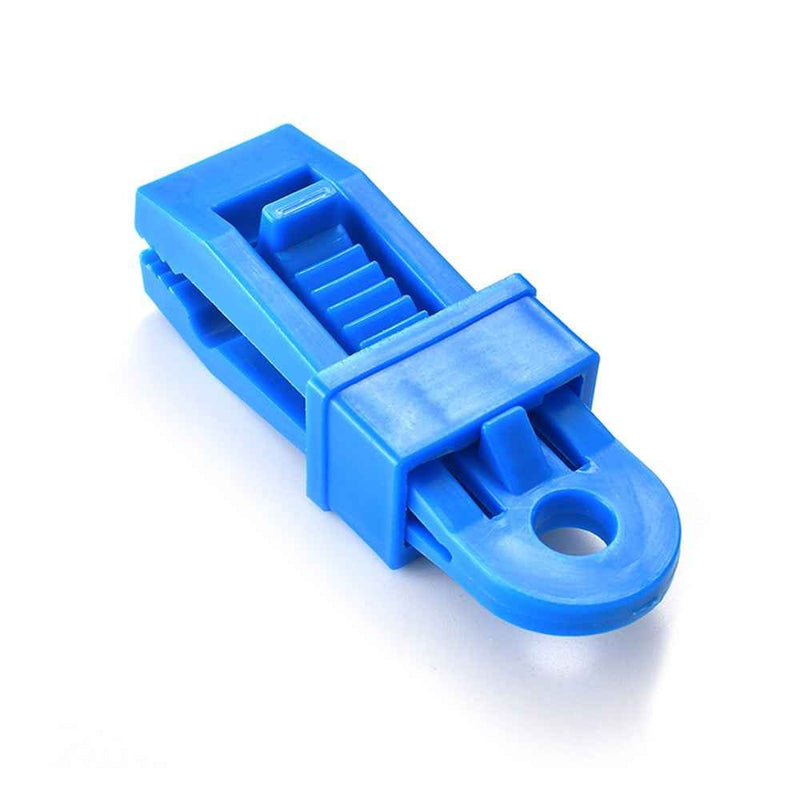 10Pcs/Set Awning Clamp Tent Trap Clip Tighten Lock Grip for Outdoor Camping Farming - Blue