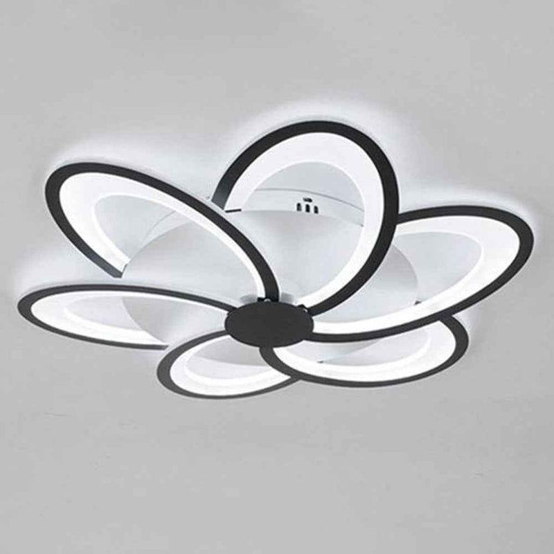 6 Heads Floral Shape LED Ceiling Light APP / Remote Control Modern Ceiling Lamp for Dining Room
