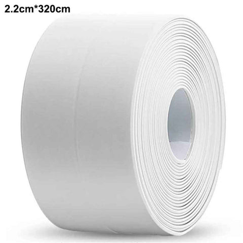 Sealing Strip Shower Sink Bathtub Caulking Tape PVC Self-Adhesive Waterproof Wall Tape for Bathroom Kitchen - White / 2.2cmx3.2m