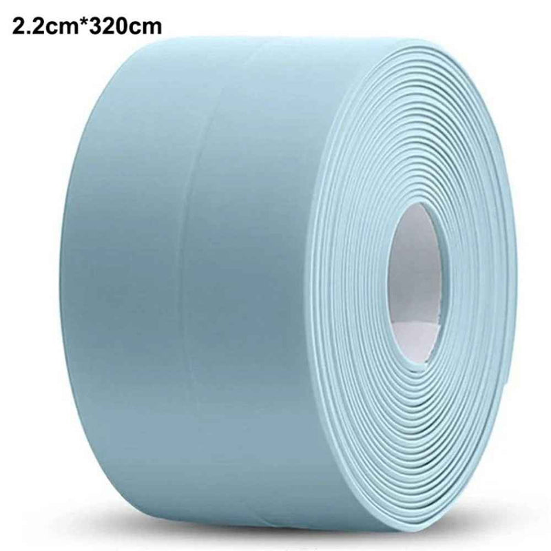 Sealing Strip Shower Sink Bathtub Caulking Tape PVC Self-Adhesive Waterproof Wall Tape for Bathroom Kitchen - Blue / 2.2cmx3.2m