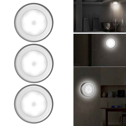3Pcs/Set Ultra-bright Magnetic Motion Sensor LED Night Light Self-adhesive Kitchen Living Room Light Lamp