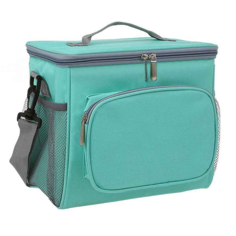Thermal Insulated Lunch Bag Tote Box Picnic Tote Travel Accessory Organizer Tool - Cyan
