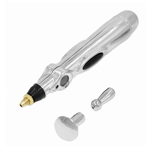 Electronic Acupuncture Pen Pain Relief Heal Massage Pen Acupuntura Body Head Leg Massage Tool - Silver