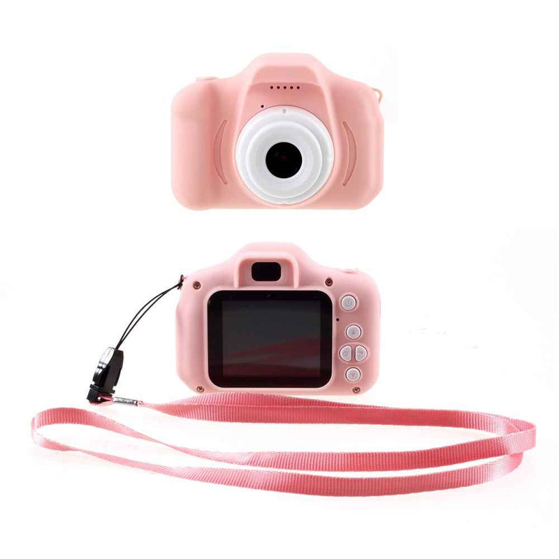 X200 2 Inch HD Screen Mini Digital Camera Children Cute Camcorder Video Cam Recorder Kids Digital Camcorder - Pink