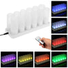 12Pcs/Set Color Changing LED Flickering Flameless Tealight Candle Lights with Charging Base for Christmas Party Festivals - EU Plug