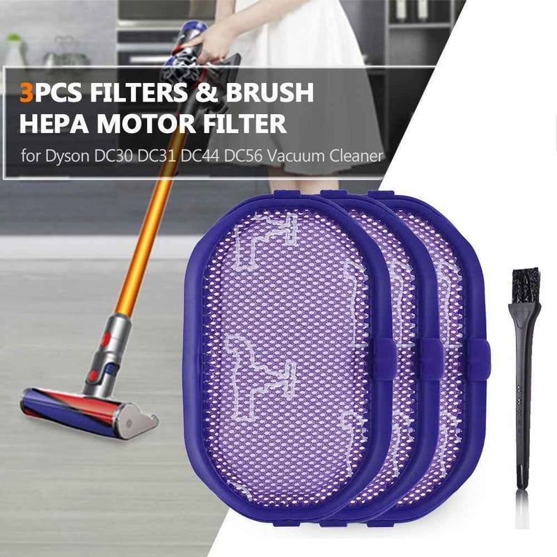 HEPA Motor Filter Replacement for Dyson DC30 DC31 DC44 DC56 Vacuum Cleaner - 3 Filters & 1 Brush
