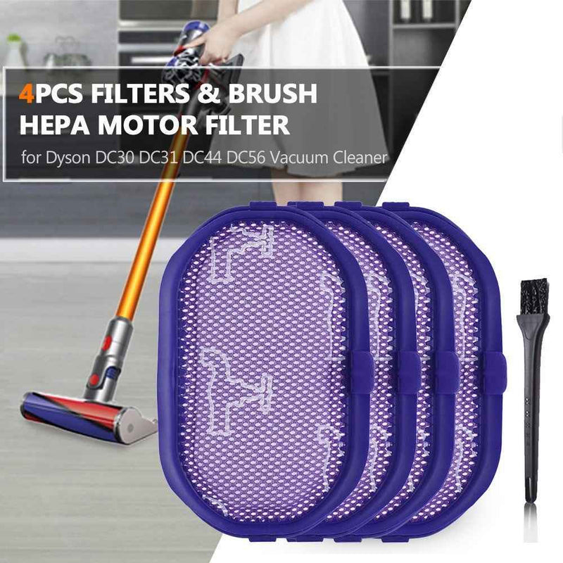 HEPA Motor Filter Replacement for Dyson DC30 DC31 DC44 DC56 Vacuum Cleaner - 4 Filters & 1 Brush
