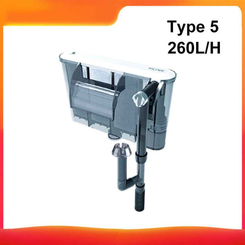 Fish Tank Filter Aquarium External Filter Waterfall Suspension Oxygen Pump Submersible Hanging Fliter - Type5 (260L/H)