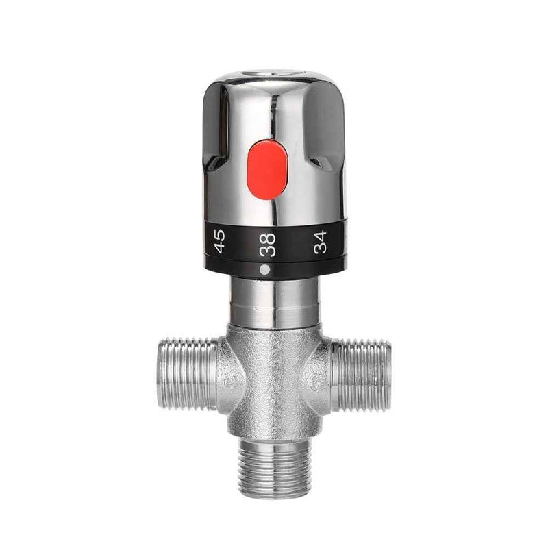 Adjustable Thermostatic Bathroom Mixer Valve Durable Brass Water Mixer Hot/Cold Water Mixing Temperature Control Valve for Home Water Heater - Type 1