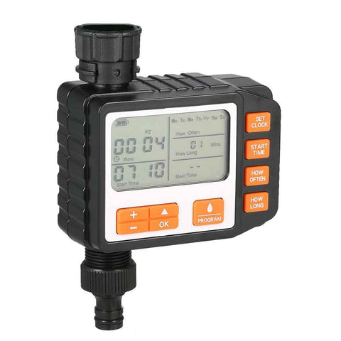 IP65 Waterproof 3 Separate Programs Digital Water Timer 3in Large Screen Hose Timer Sprinkler Timer Single Valve Faucet for Garden Lawn - US Inlet