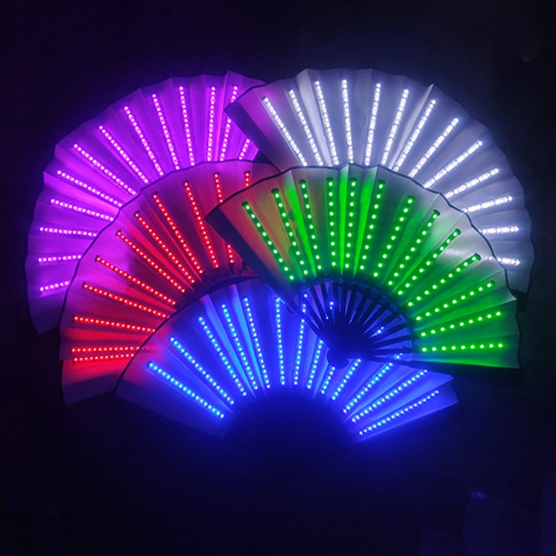 00021-LED-Prom-Lighting-Folding-Fan-Bar-Colorful-Atmosphere-Group-Props,-Color:-White