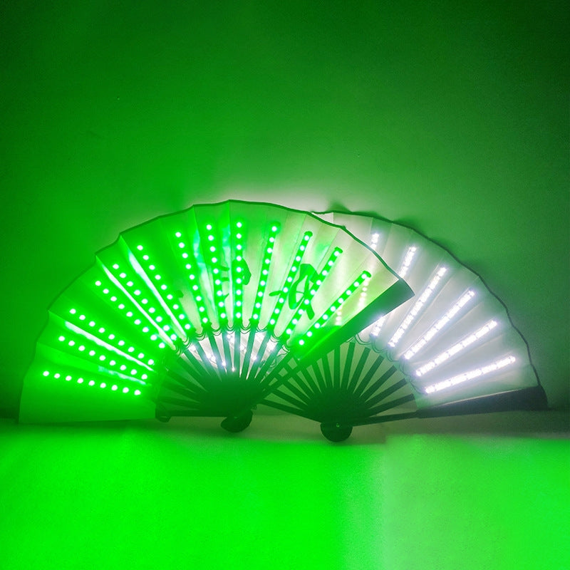 00021-LED-Prom-Lighting-Folding-Fan-Bar-Colorful-Atmosphere-Group-Props,-Color:-White