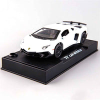 1:32 Scale Car Models for Kids Alloy Super Car Toy with Sound Light, Open Doors - 750 White