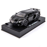 1:32 Scale Car Models for Kids Alloy Super Car Toy with Sound Light, Open Doors - 750 Black