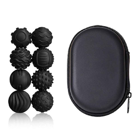 8Pcs / Set Magnetic Sensory Balls Silicone Anti Anxiety Stress Relief Toy Gift with Storage Case - Black