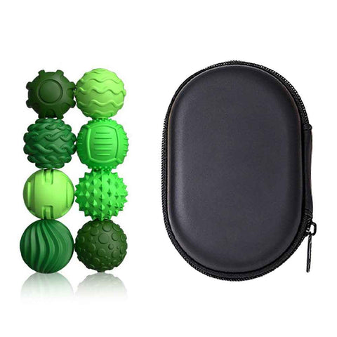 8Pcs / Set Magnetic Sensory Balls Silicone Anti Anxiety Stress Relief Toy Gift with Storage Case - Green