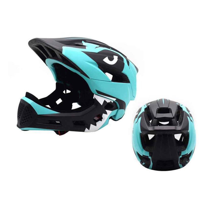 Breathable Kids Outdoor Riding Helmet Shock Absorbing Children Safety Hat for Cycling Skateboarding - Black+Cyan