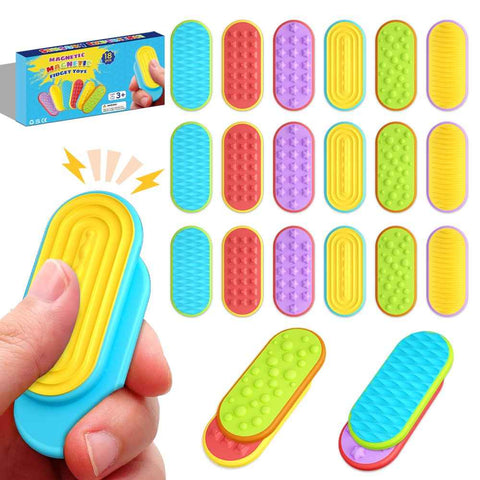 18Pcs / Set Sensory Magnet Toy Silicone Magnetic Slider for Autism Anxiety Stress Relief Toy