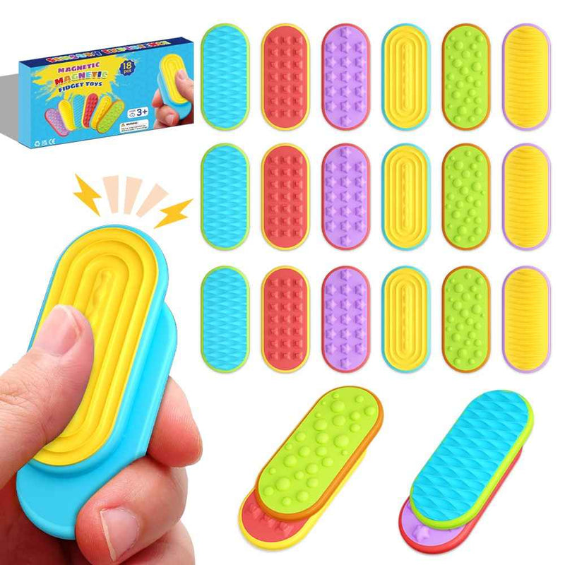 18Pcs / Set Sensory Magnet Toy Silicone Magnetic Slider for Autism Anxiety Stress Relief Toy