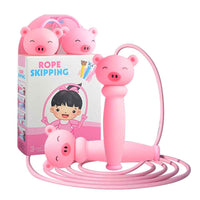 JY1028 Cartoon Animal Design Kids Jump Rope Exercise Workout PVC Skipping Rope - Pig