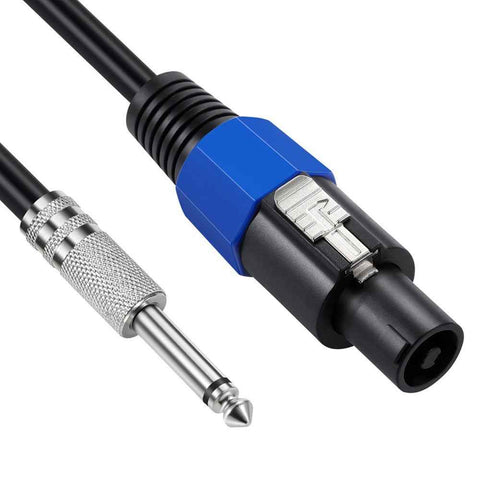 JUNSUNMAY 25FT Audio Speaker Cable Speakon Male to 6.35mm Male Extension Cord with Twist Lock