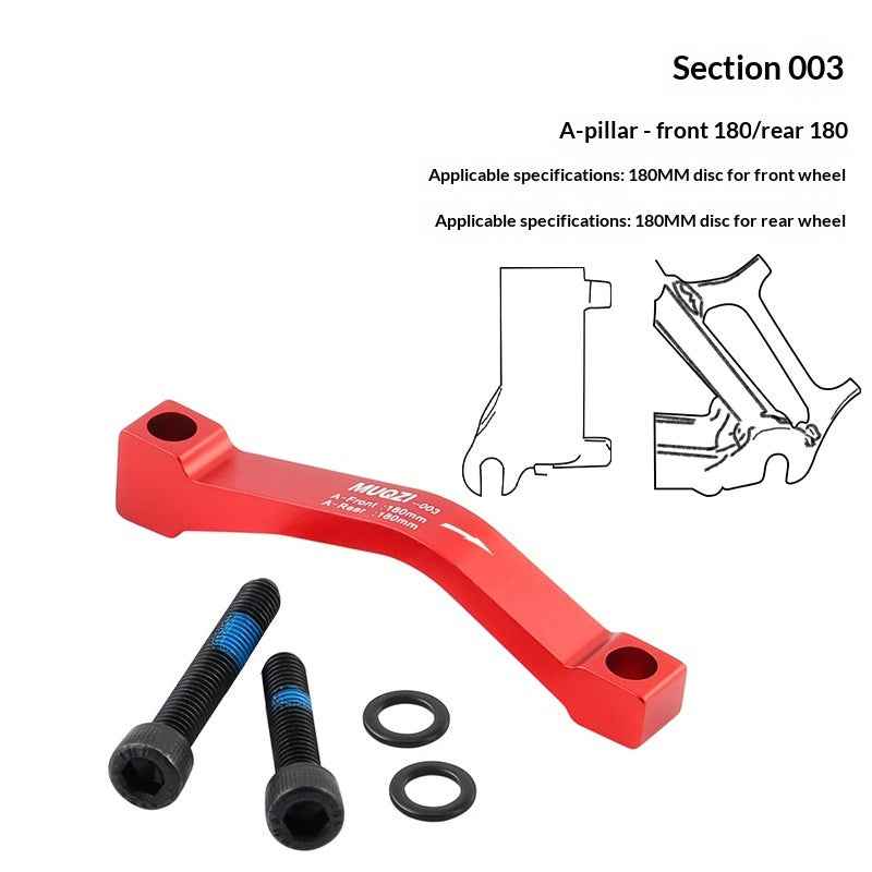 MUQZI Bike Disc Brake Adapter CNC Aluminum Alloy Disc Brake Mount Converter for MTB Road Bicycle - Red/A Type/Front 180/Rear 180