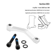 MUQZI Bike Disc Brake Adapter CNC Aluminum Alloy Disc Brake Mount Converter for MTB Road Bicycle - Silver/A Type/Front 180/Rear 180