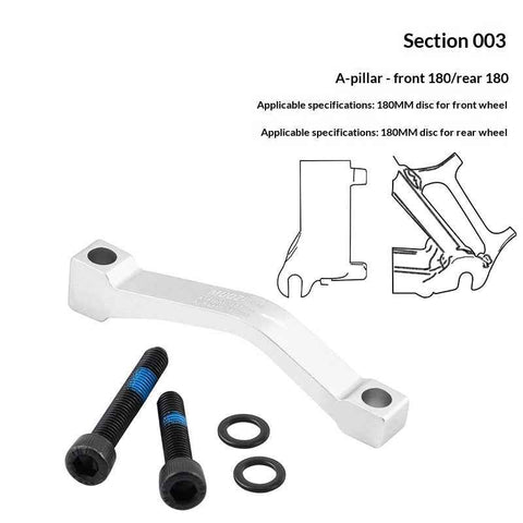 MUQZI Bike Disc Brake Adapter CNC Aluminum Alloy Disc Brake Mount Converter for MTB Road Bicycle - Silver/A Type/Front 180/Rear 180