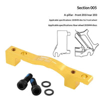 Bike Disc Brake Mount Adapter, Gold – A Type, Front/Rear 203mm
