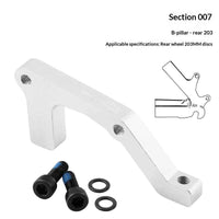 MUQZI Bike Disc Brake Adapter CNC Aluminum Alloy Disc Brake Mount Converter for MTB Road Bicycle - Silver/B Type/Rear 203