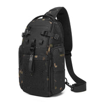 OZUKO 9844 Tactical Chest Bag Waterproof Oxford Cloth Geometric Design Crossbody Bag for Outdoor Sports - Camouflage
