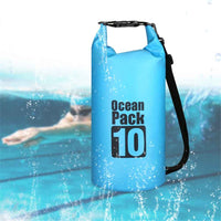 10L Outdoor Waterproof Bag Bucket Dry Sack for Floating Swimming - Baby Blue