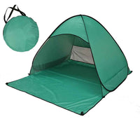 150x165x110CM Beach Tent Ultralight Folding Pop Up Automatic Open Anti-UV Fully Sun Shade - Dark Green