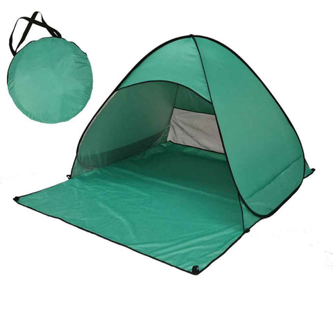 150x165x110CM Beach Tent Ultralight Folding Pop Up Automatic Open Anti-UV Fully Sun Shade - Dark Green